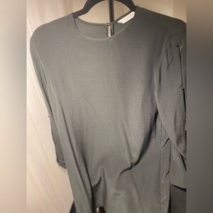 & other stories silk shirt with buttons details on sleeves